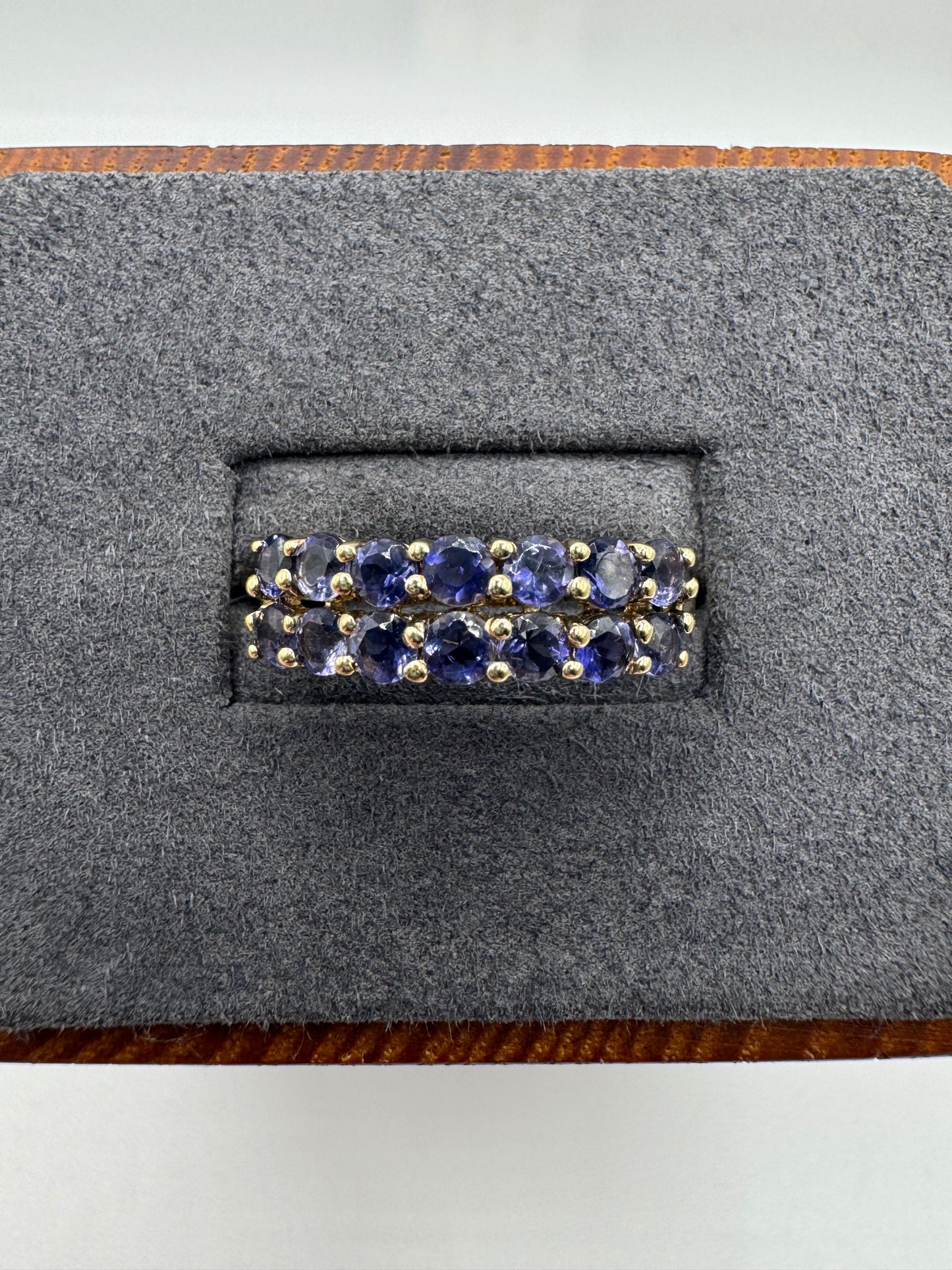 9ct gold iolite cluster ring