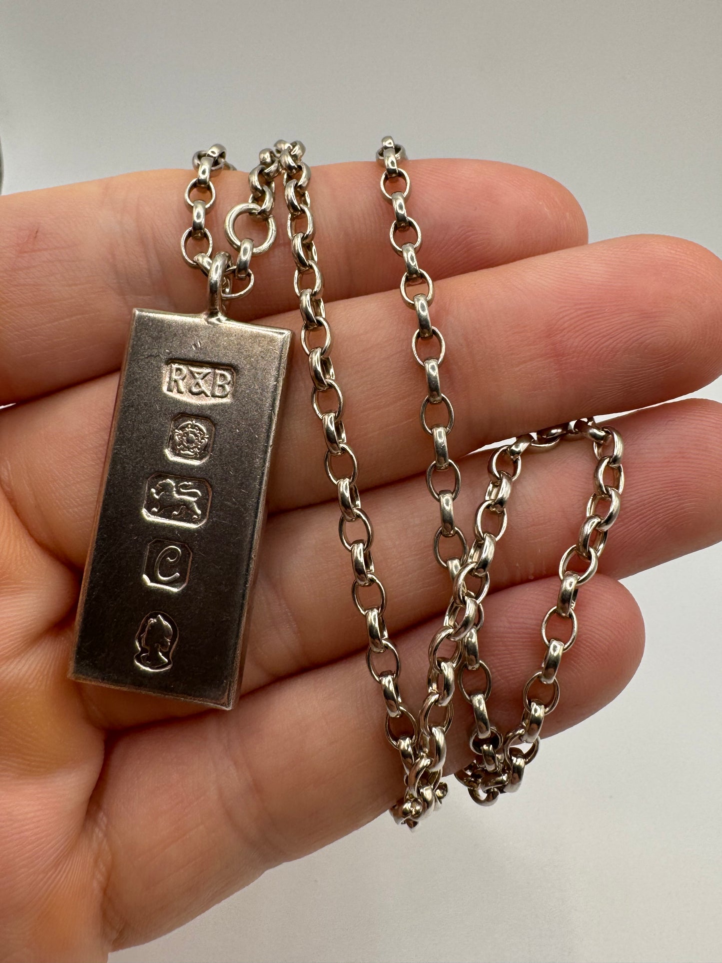Silver ingot chain