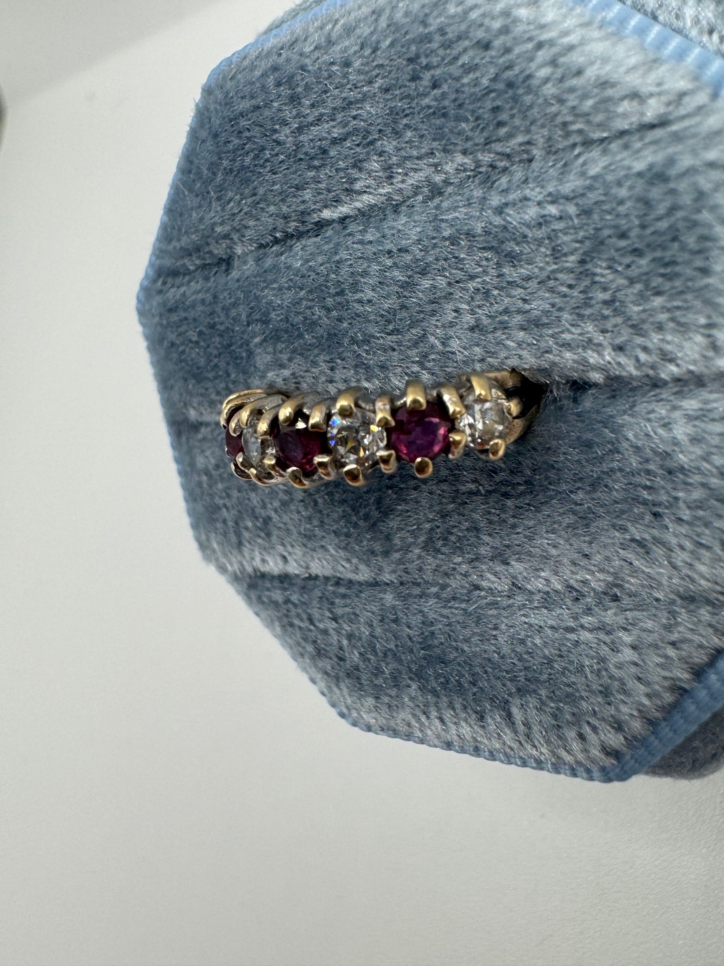9ct gold ruby and cz ring