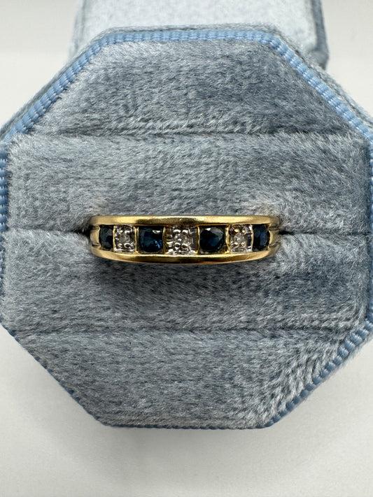 9ct gold sapphire and diamond ring