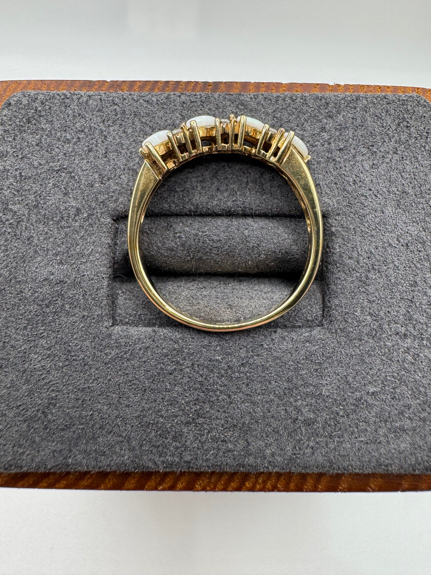 9ct gold opal and diamond ring