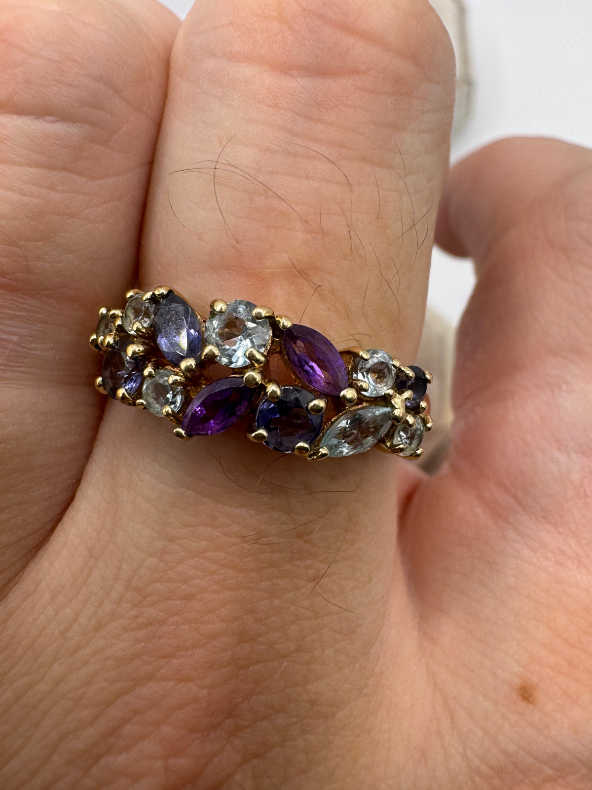9ct gold multi-gem ring