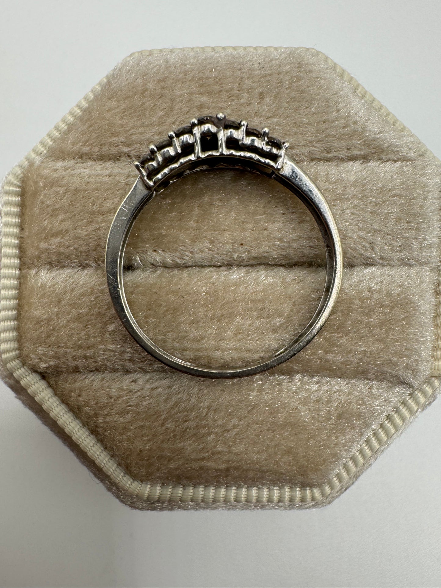 9ct white gold cognac diamond cluster ring
