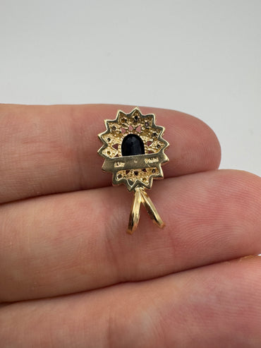 9ct gold sapphire and diamond pendant