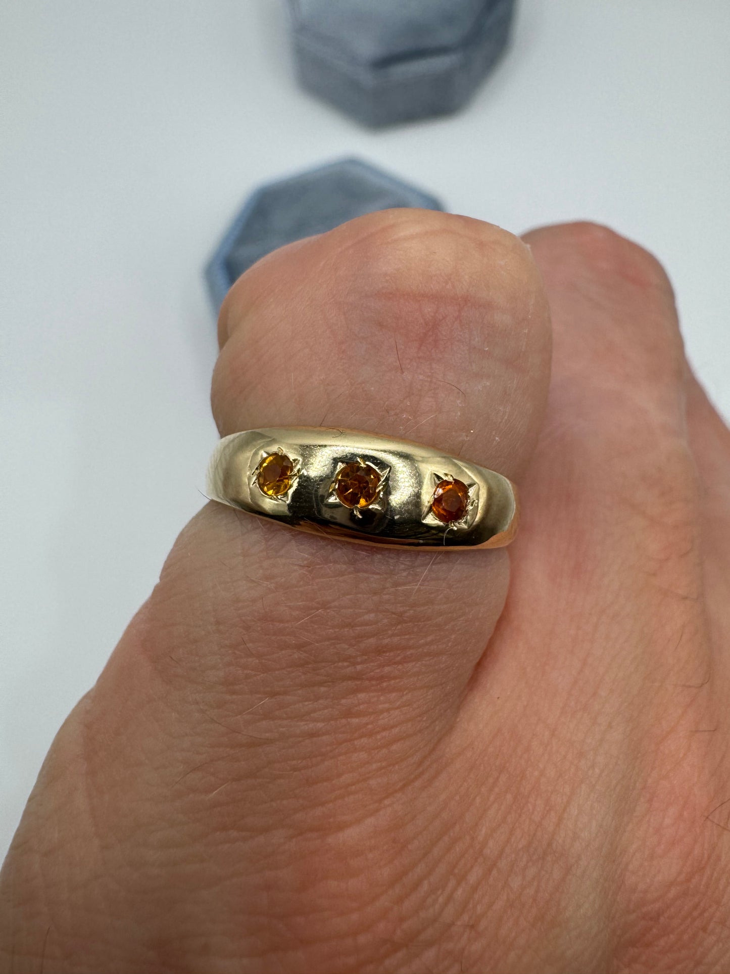 9ct gold citrine gypsy ring