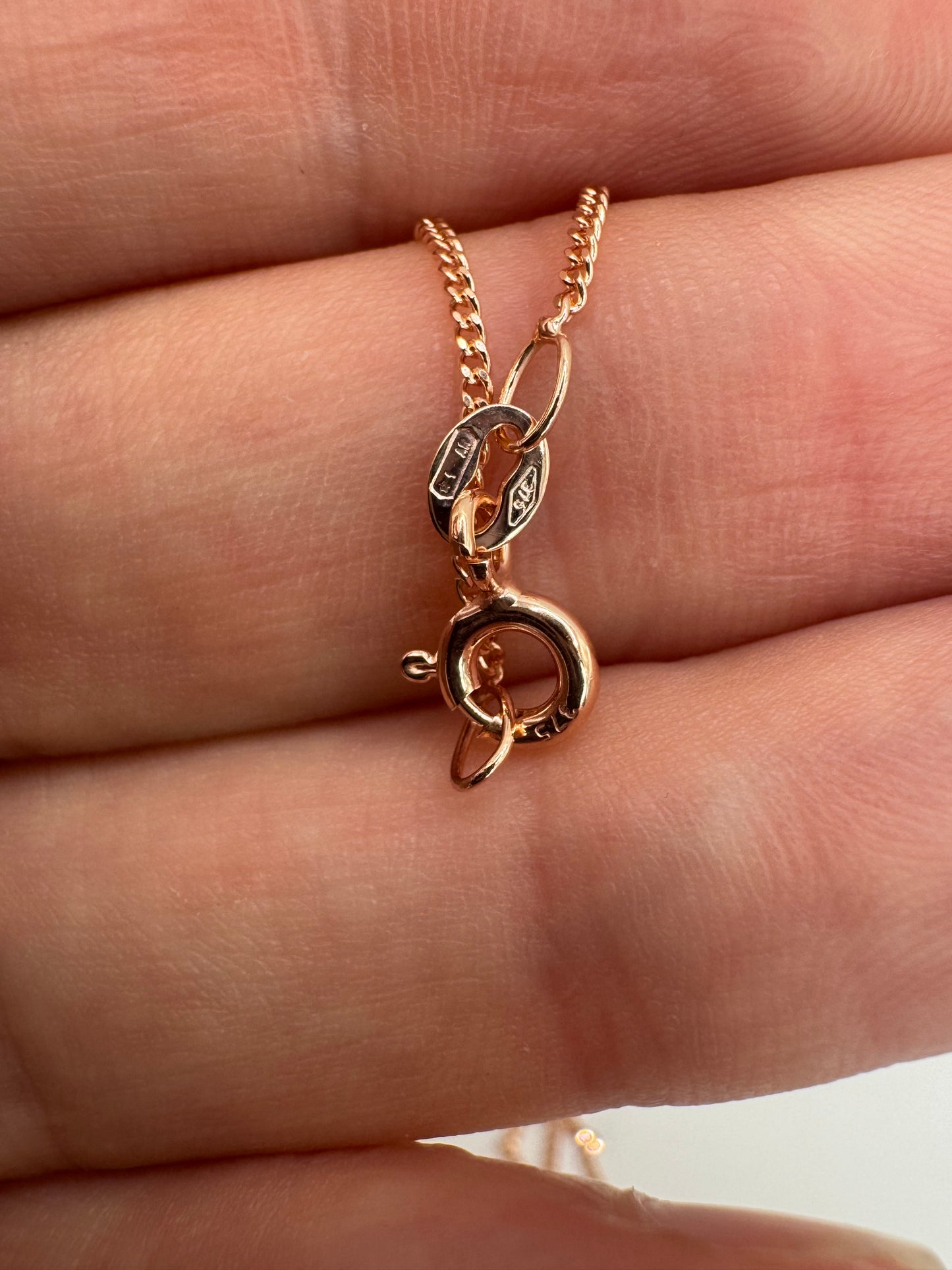 9ct rose gold curb chain 18