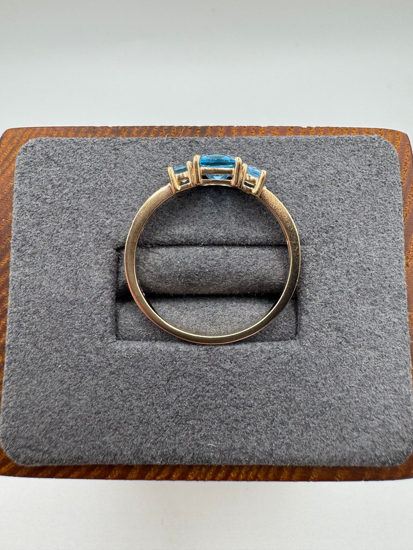 9ct rose gold topaz and diamond ring