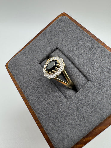 9ct gold sapphire and diamond ring