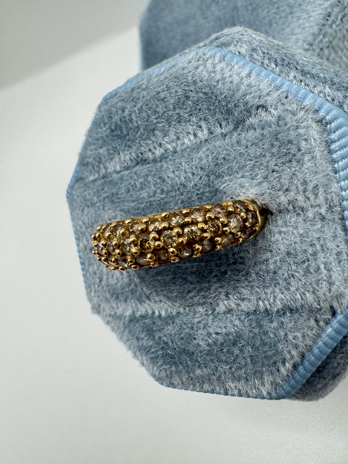 9ct gold 1ct champagne diamond half eternity ring
