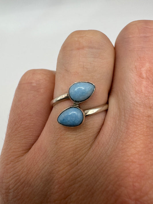 Silver gemstone ring