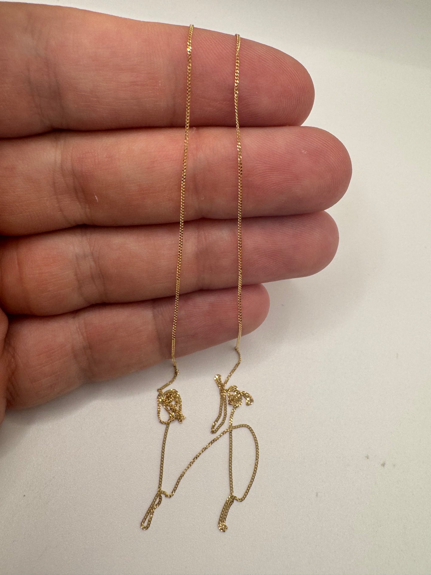 9ct gold curb chain 36