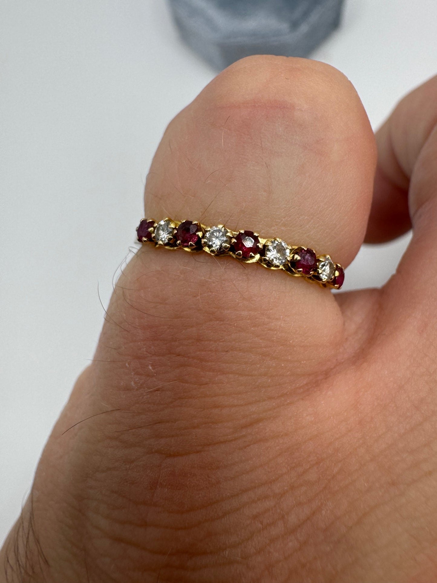 9ct gold ruby and diamond ring