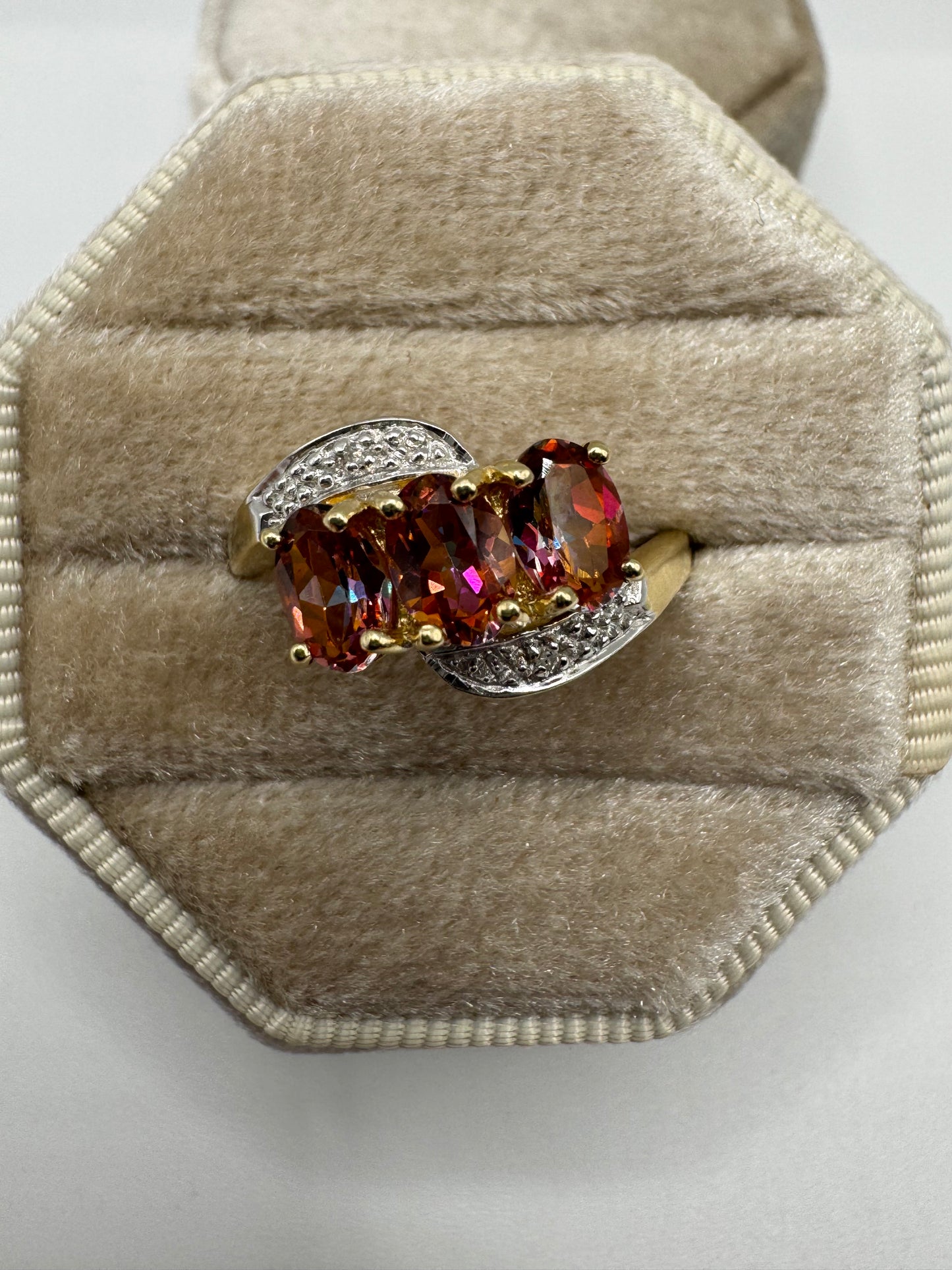9ct gold topaz and diamond ring