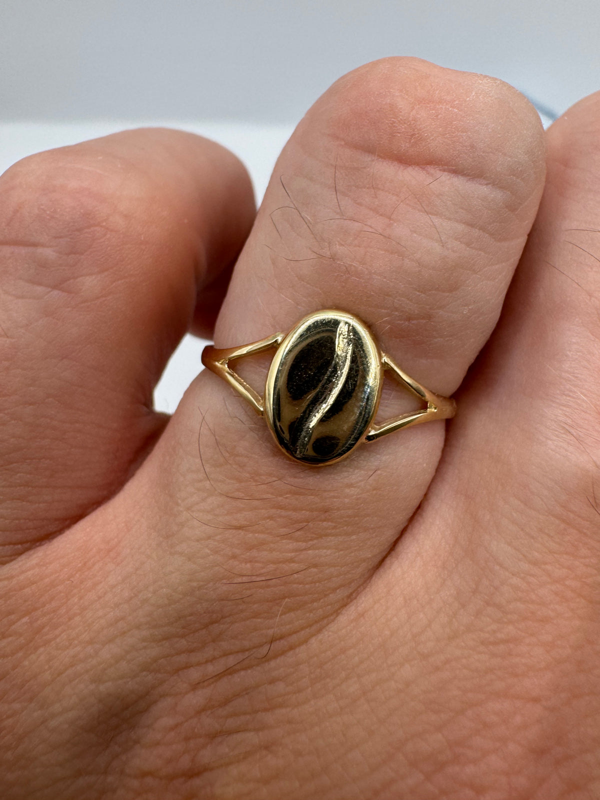 9ct gold coffee bean ring