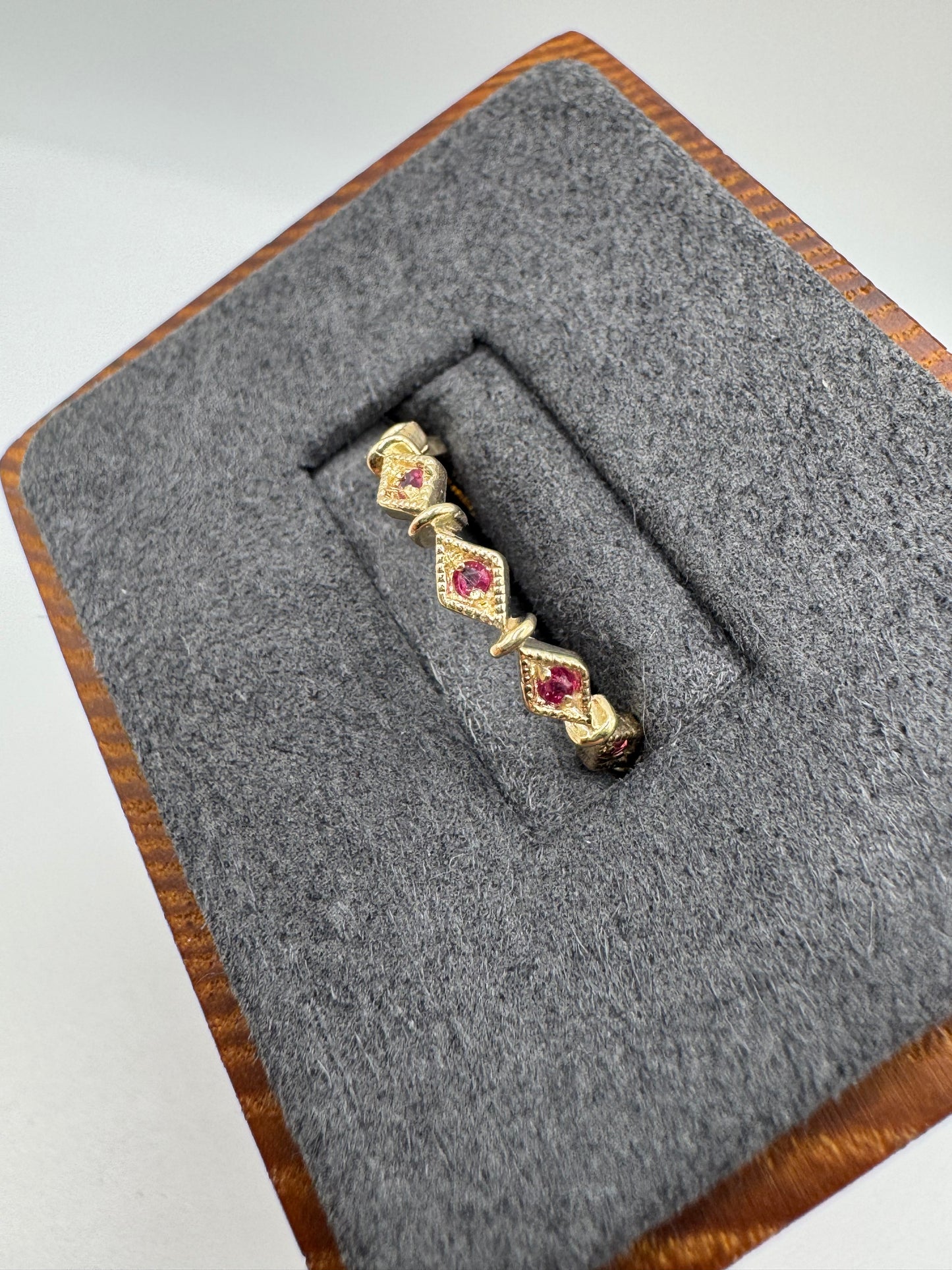 9ct gold ruby 3/4 eternity ring