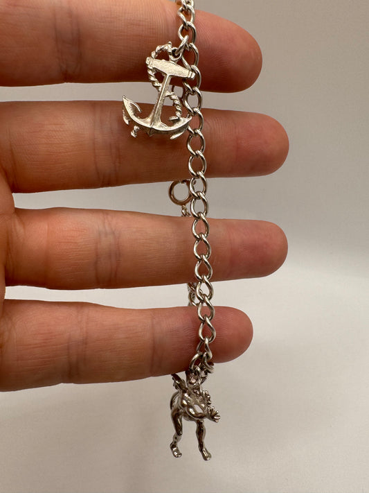 Silver charm bracelet