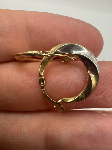 9ct tri-gold creole earrings