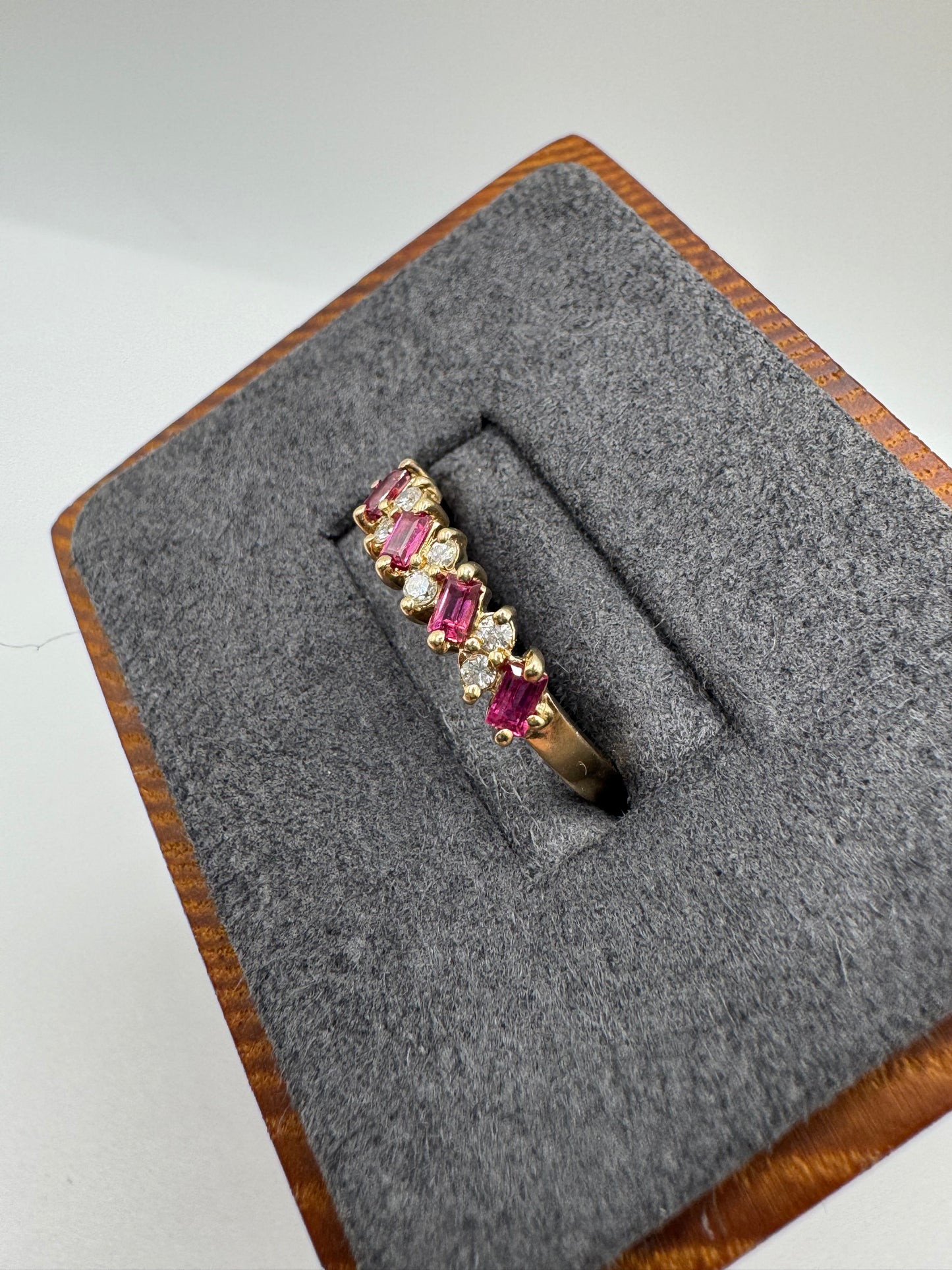 9ct gold ruby and diamond ring