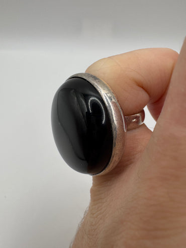 Silver gemstone ring