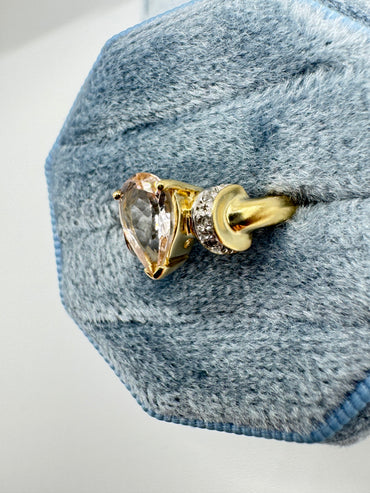 9ct gold morganite and diamond ring