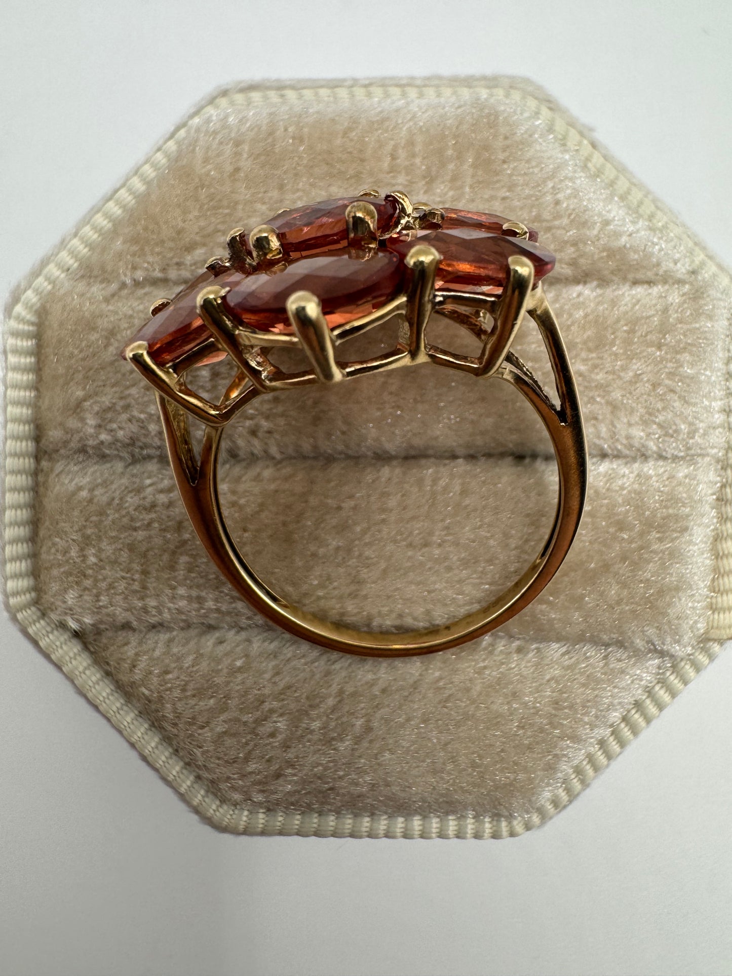9ct gold tourmaline cluster ring