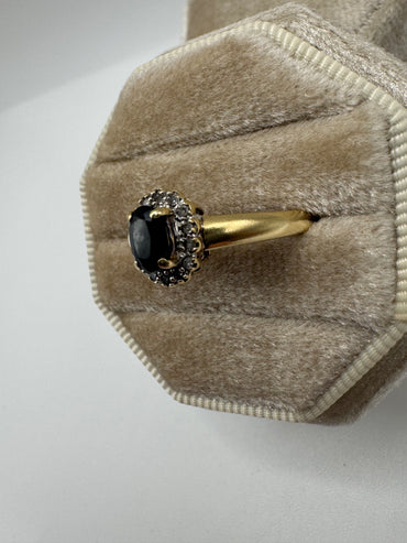 9ct gold sapphire and diamond ring
