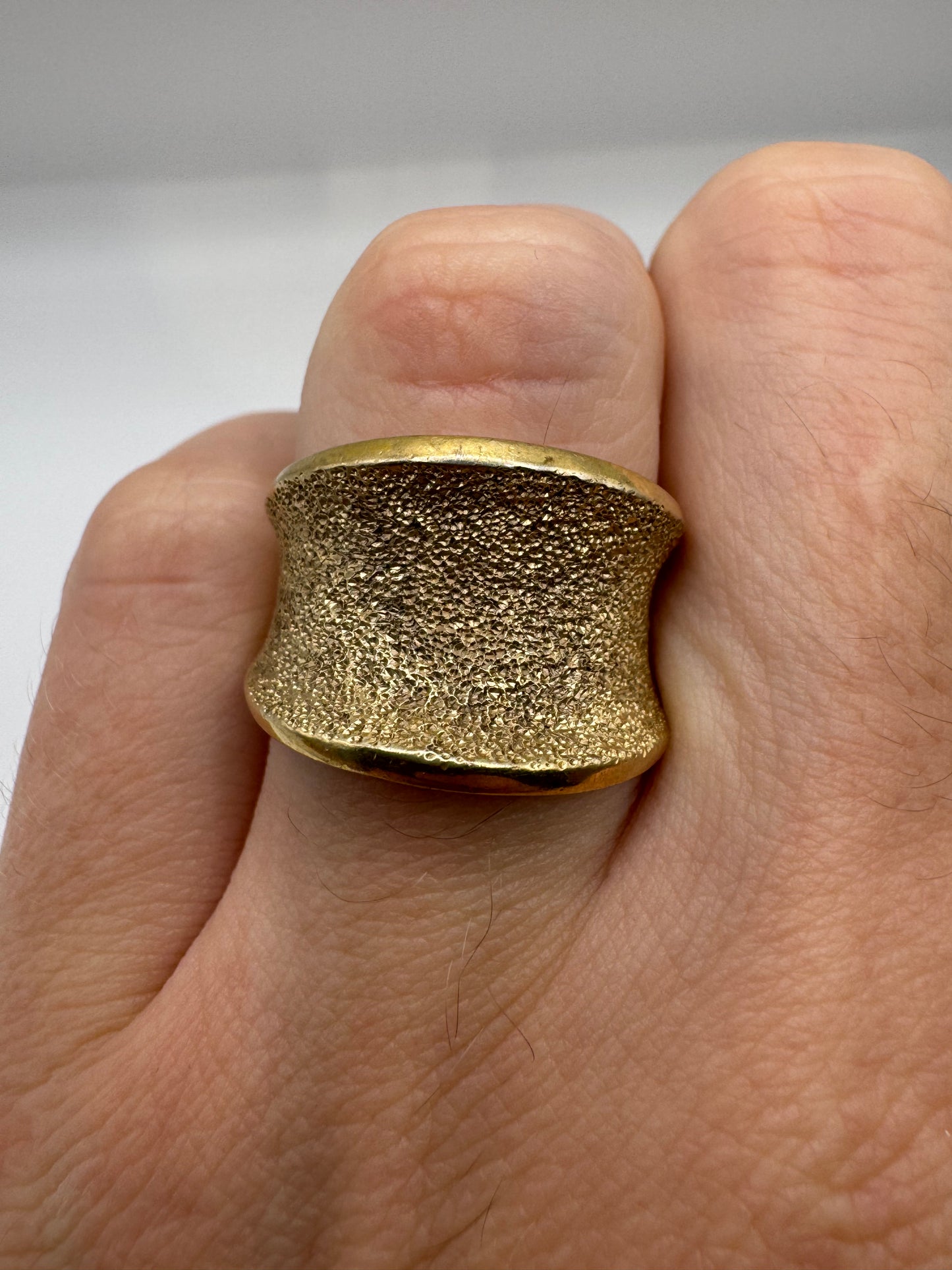 Silver glitter effect ring (7.5/O1/2)