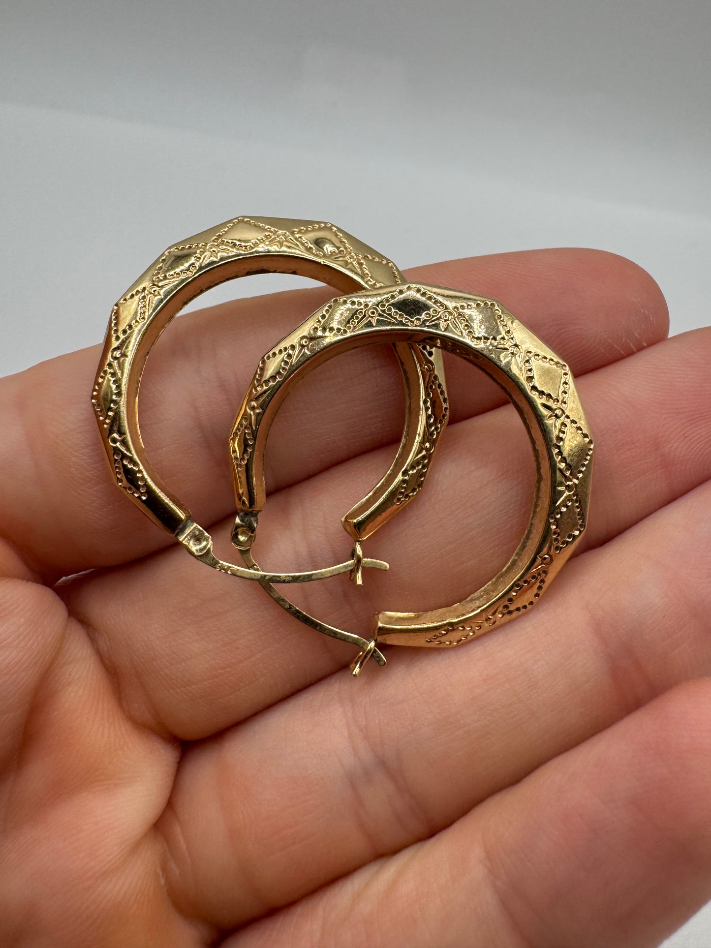 9ct gold creole earrings