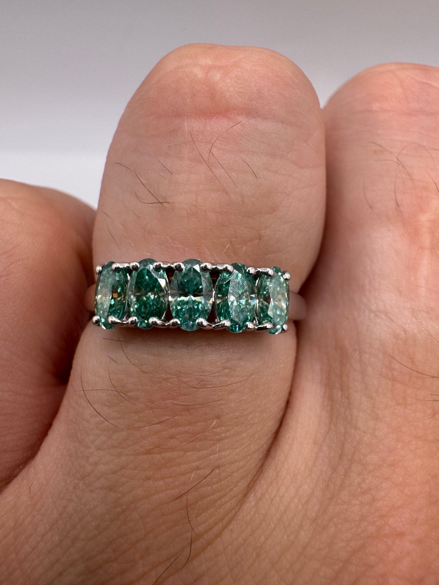 9ct white gold moissanite ring