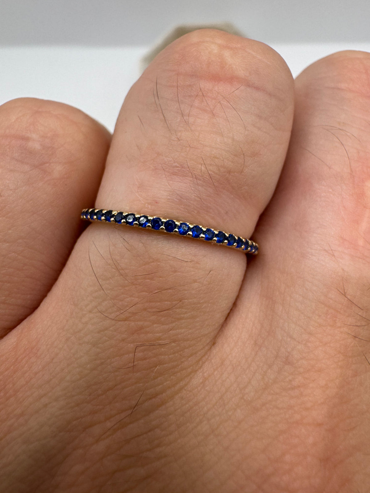 9ct gold kyanite half eternity ring