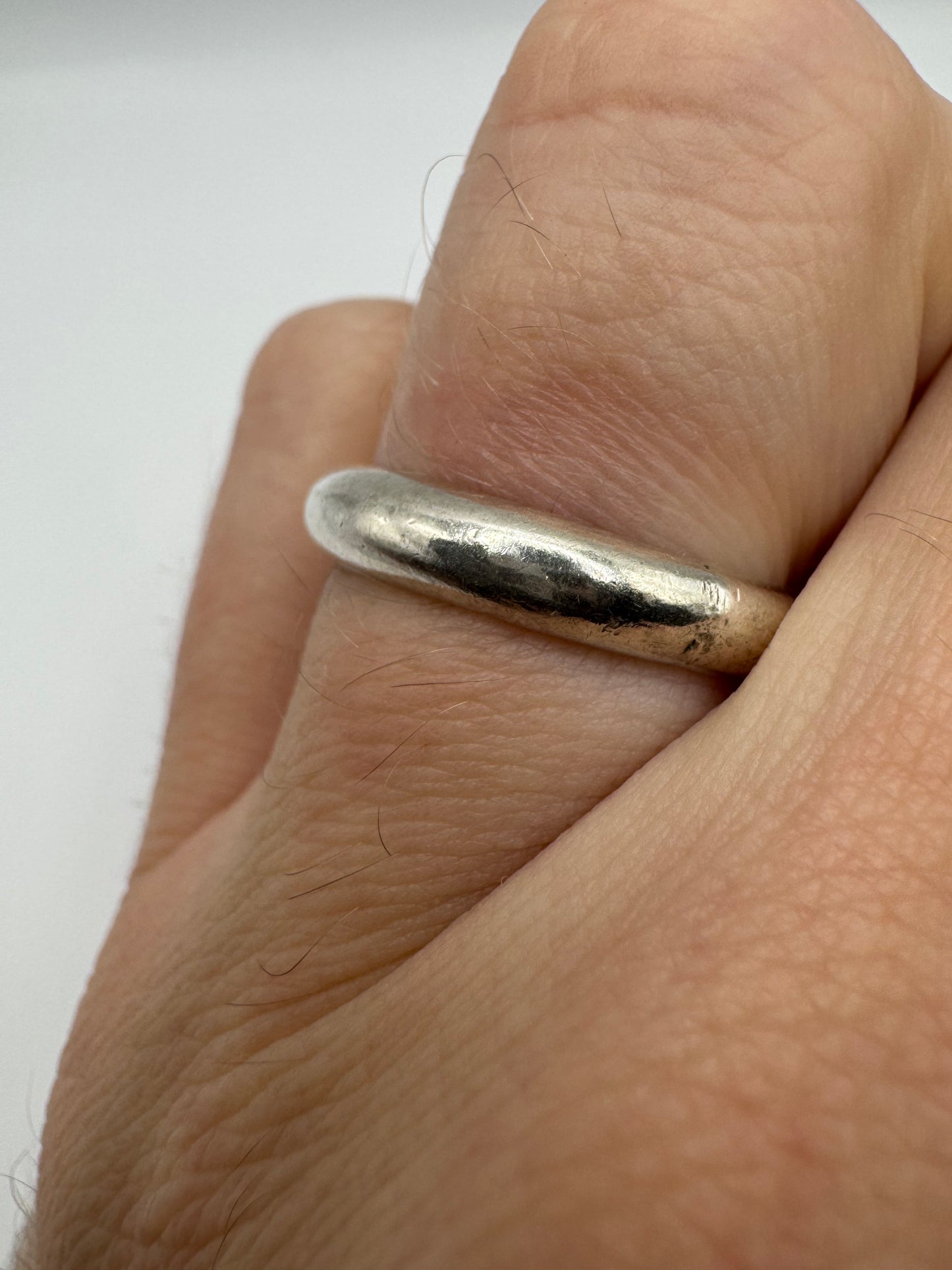 Silver wedding style band