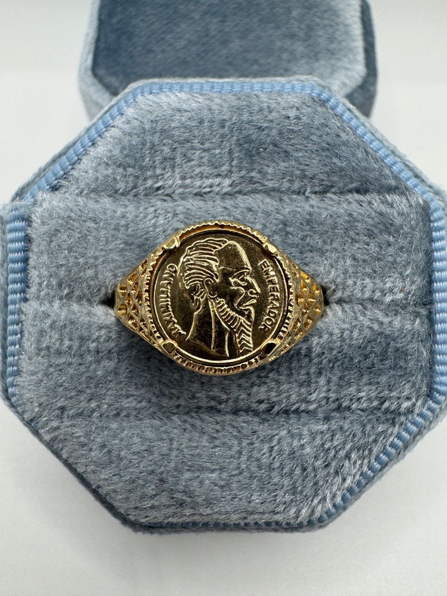9ct gold coin ring