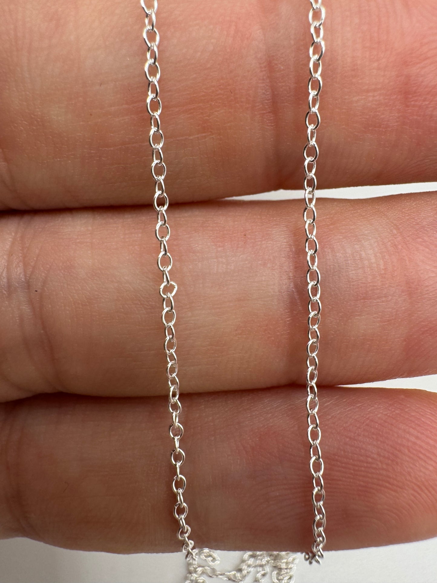 Silver cable link chain 12 22”
