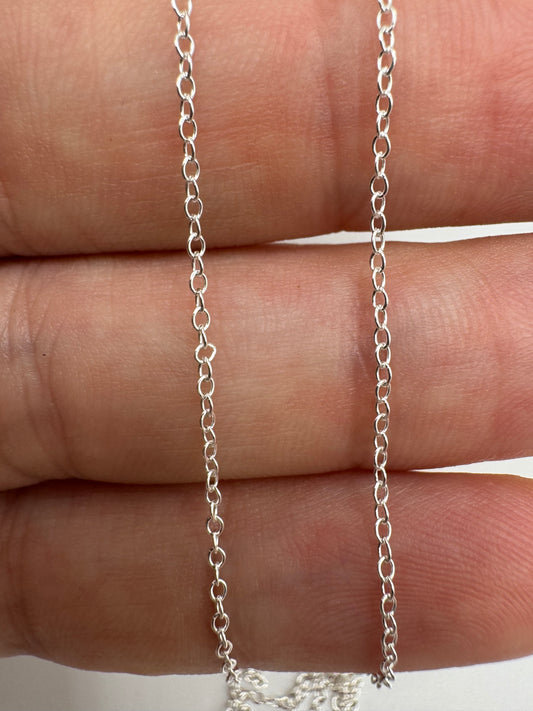 Silver cable link chain 12 22”