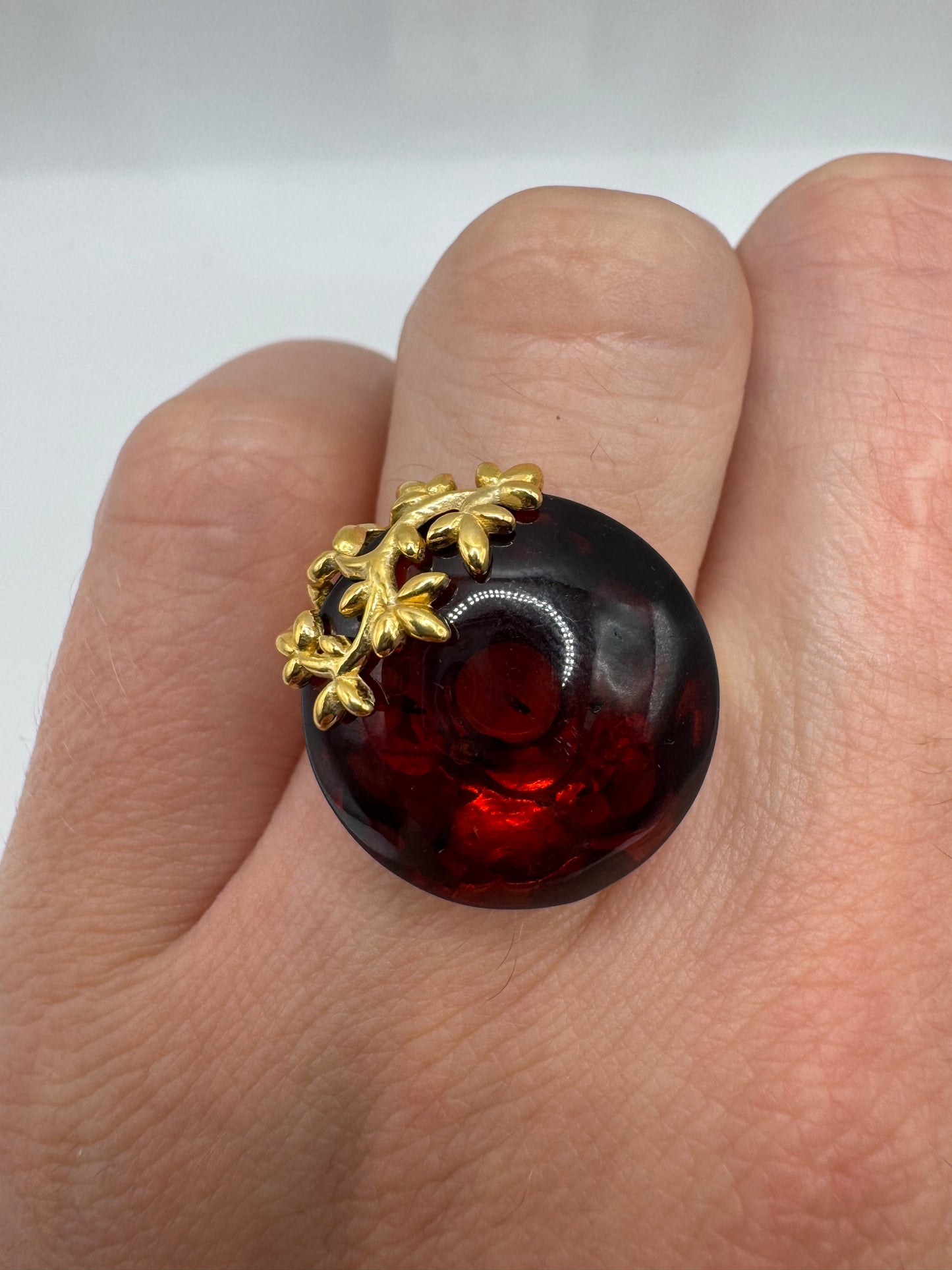 Silver gemstone ring