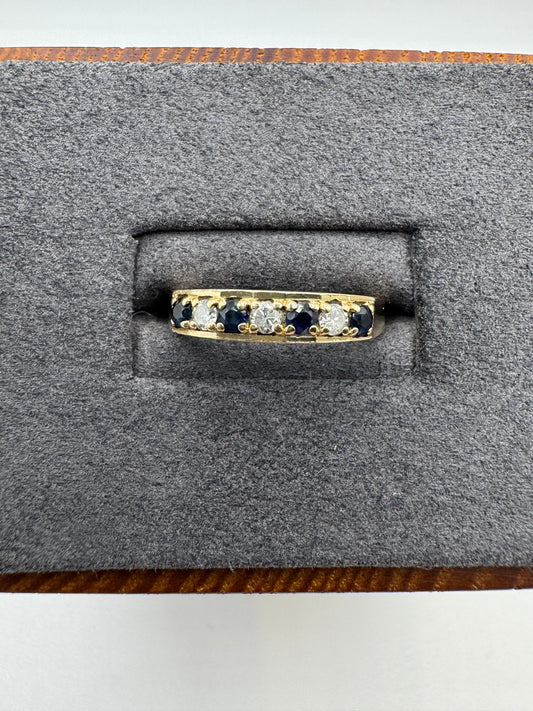 9ct gold sapphire and diamond ring