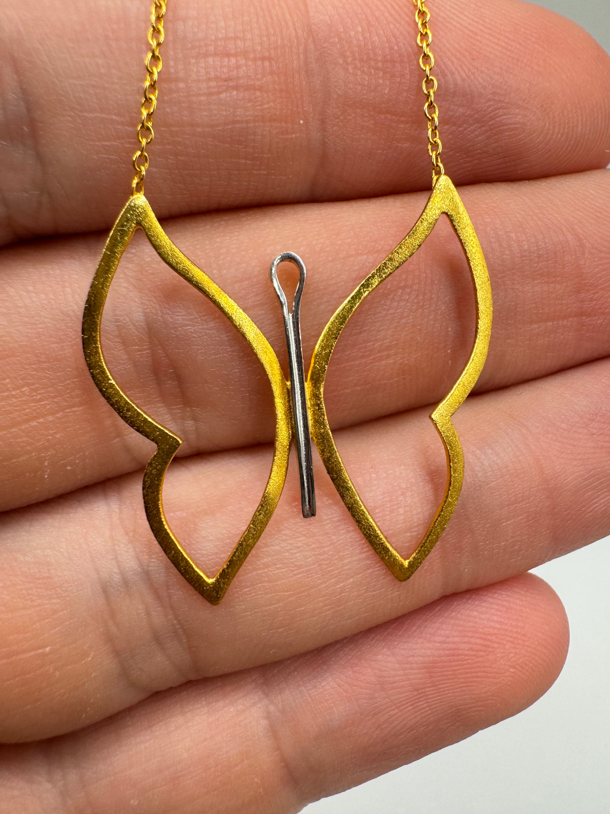 14ct gold butterfly necklace
