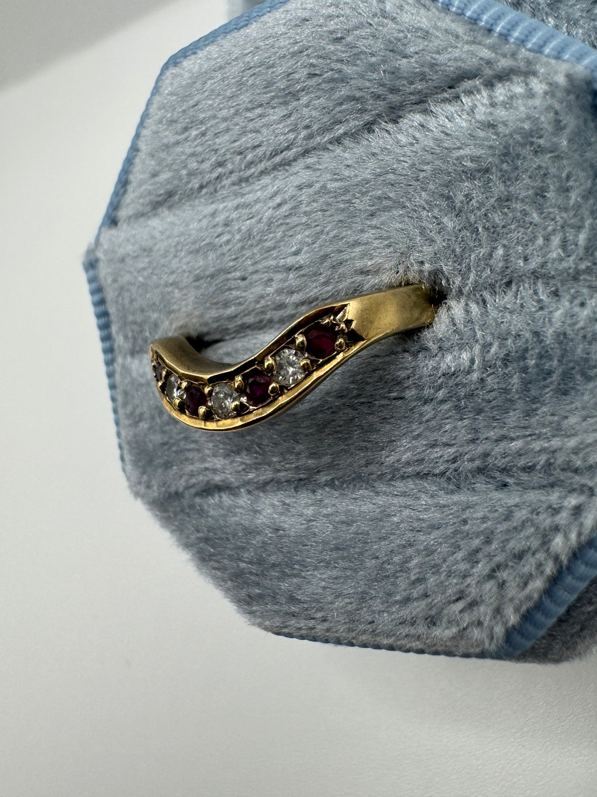 9ct gold ruby and diamond ring