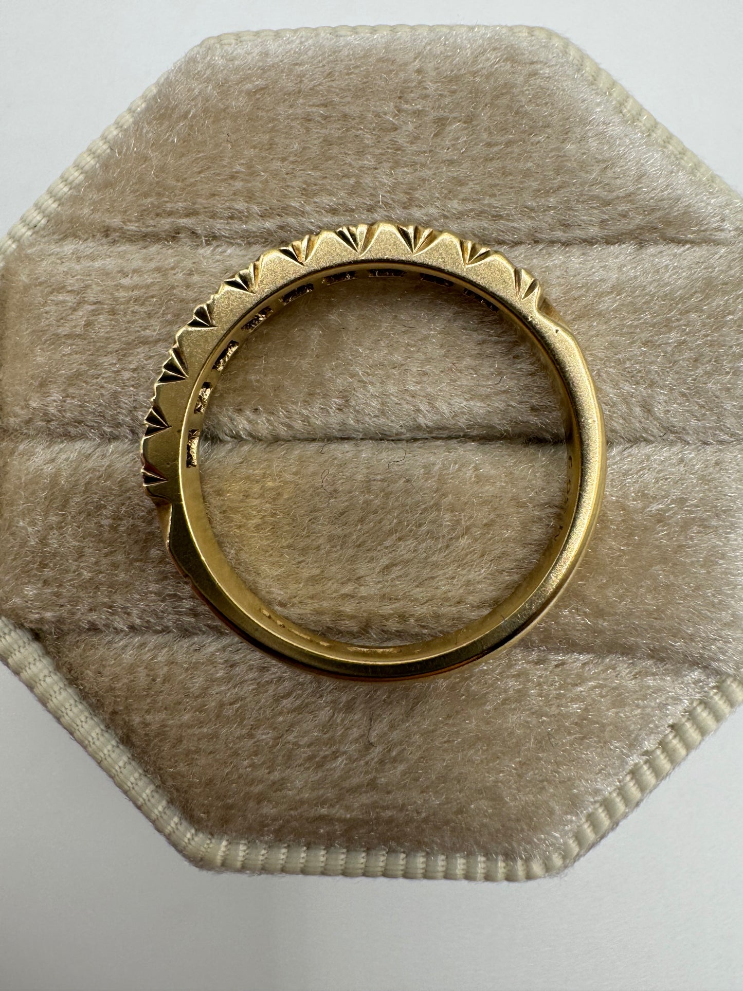 9ct gold sapphire and diamond half eternity ring