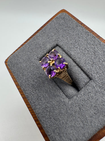 9ct gold amethyst ring