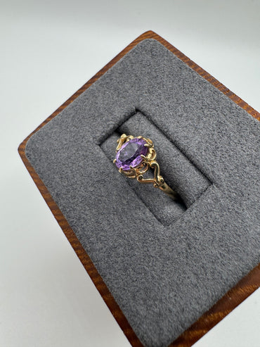 9ct gold amethyst ring