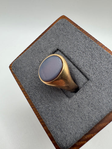 Heavy Antique 9ct gold sardonyx signet ring