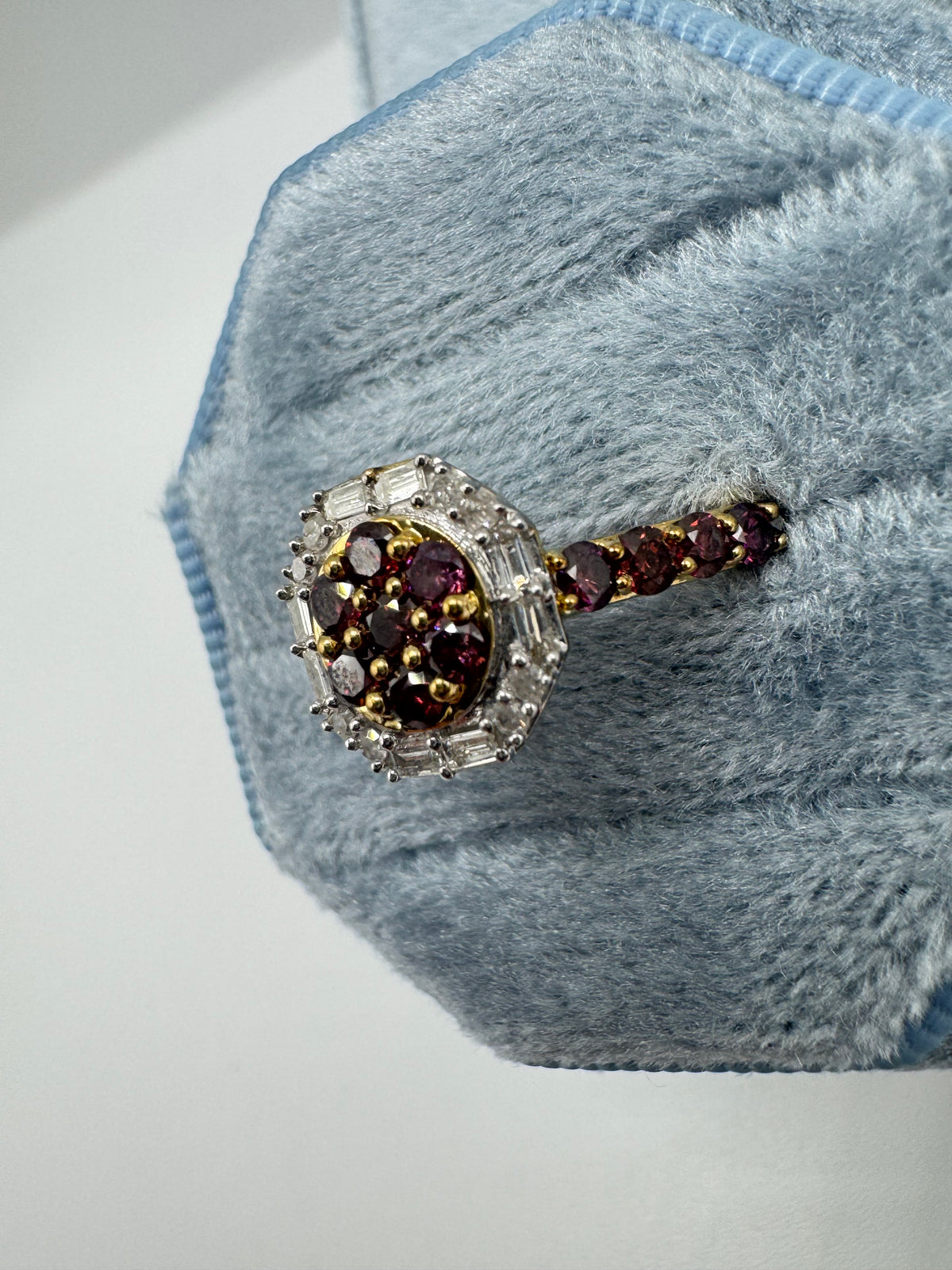 9ct gold 1ct diamond cluster ring
