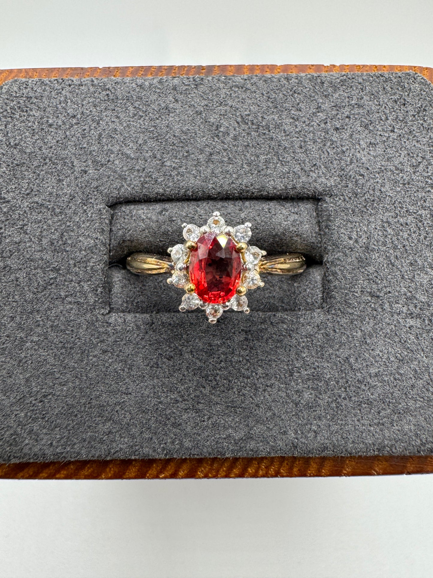 9ct gold fancy sapphire and zircon cluster ring