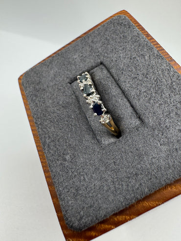 9ct gold sapphire and diamond ring