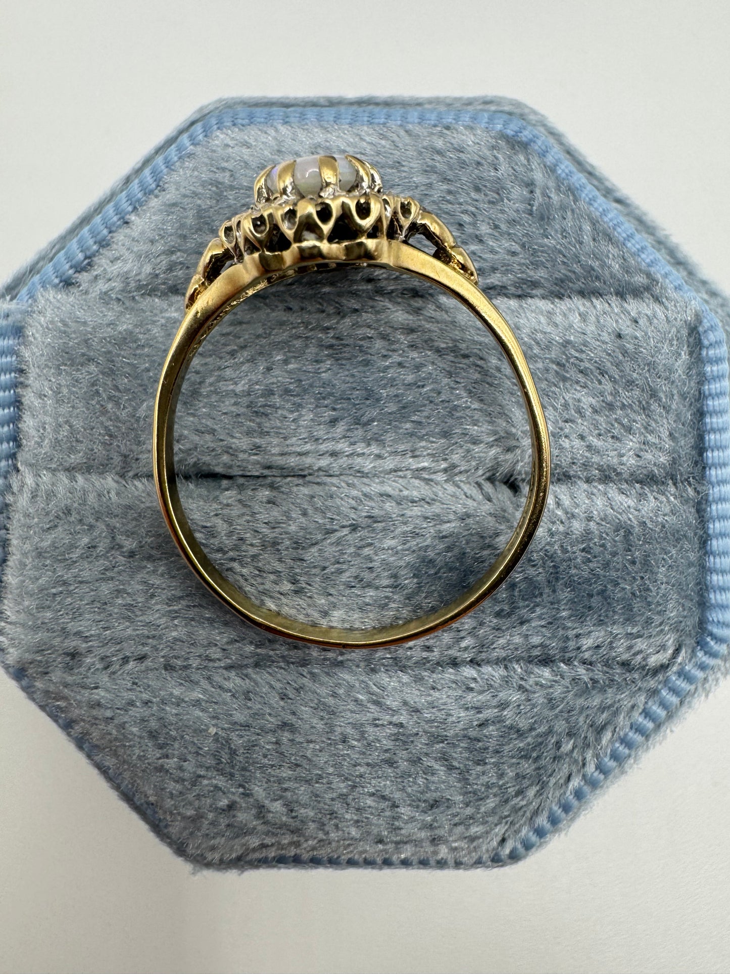 9ct gold opal and diamond ring