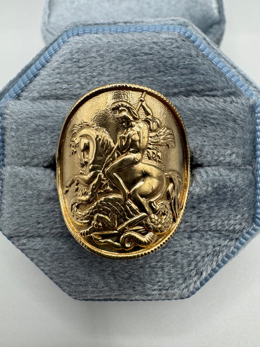 9ct gold medallion ring