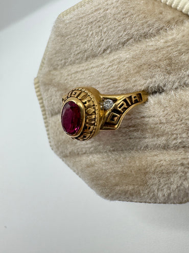 9ct gold tourmaline and diamond ring