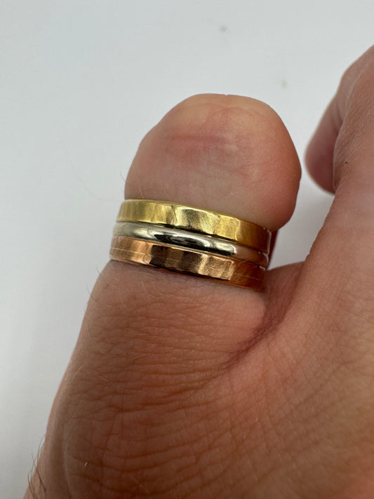 9ct tri-gold band