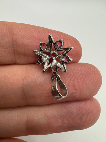 9ct white gold tourmaline star pendant